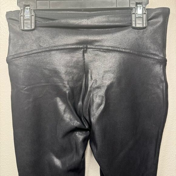 SPANX Faux Leather Leggings Shaping Waistband Black Leggings Women Size Small - Picture 6 of 10